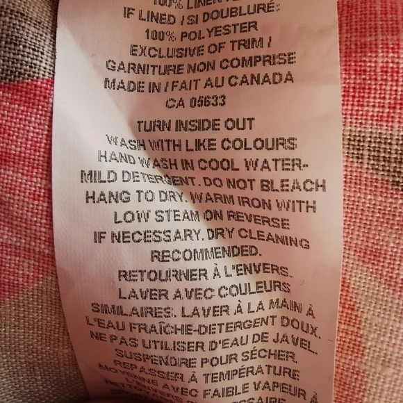 Robert Kitchen 100% Linen Tropical Print 3/4 Sleeve Button Front Blouse - Sz M - Picture 8 of 8